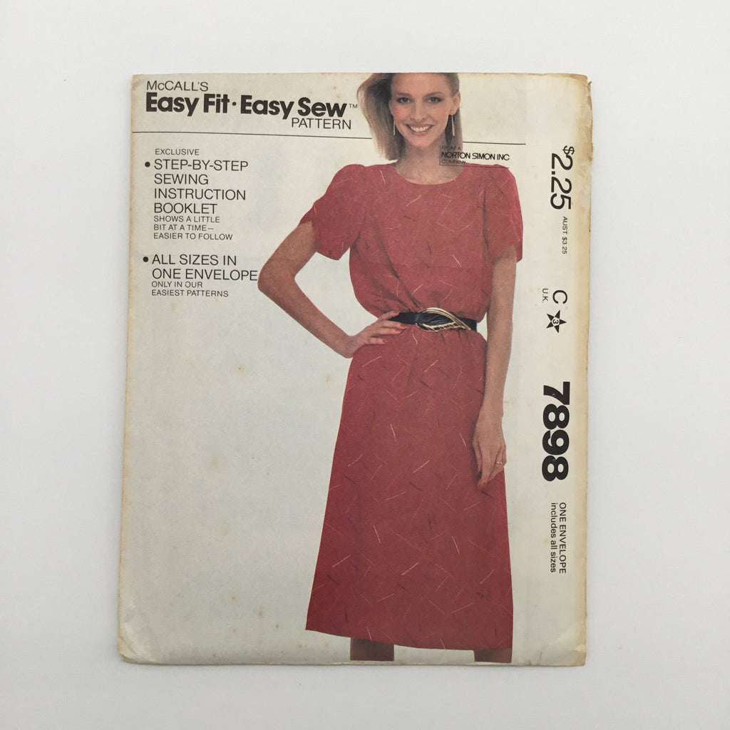 McCall's 7898 (1982) Dress - Vintage Uncut Sewing Pattern