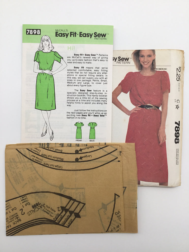 McCall's 7898 (1982) Dress - Vintage Uncut Sewing Pattern