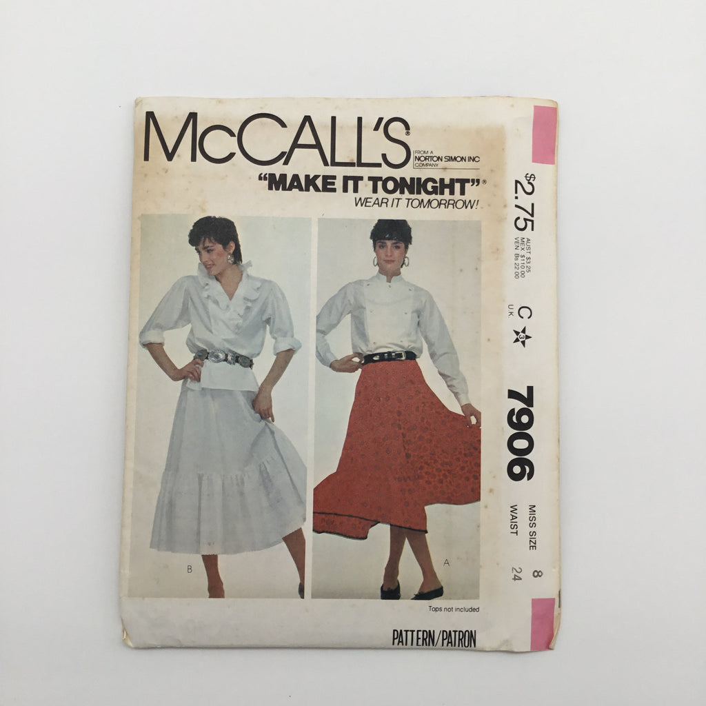 McCall's 7906 (1982) Skirt - Vintage Uncut Sewing Pattern