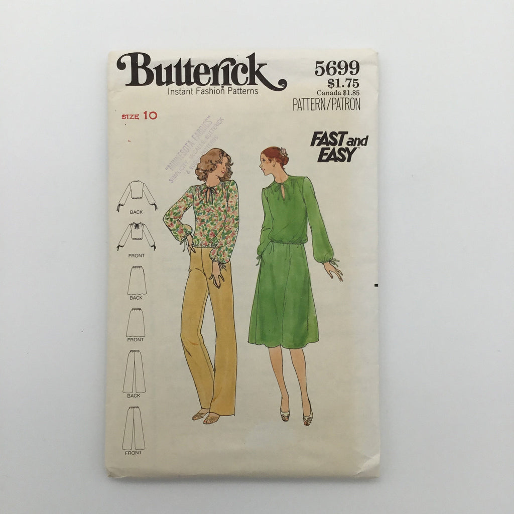 Butterick 5699 Top, Skirt, and Pants - Vintage Uncut Sewing Pattern