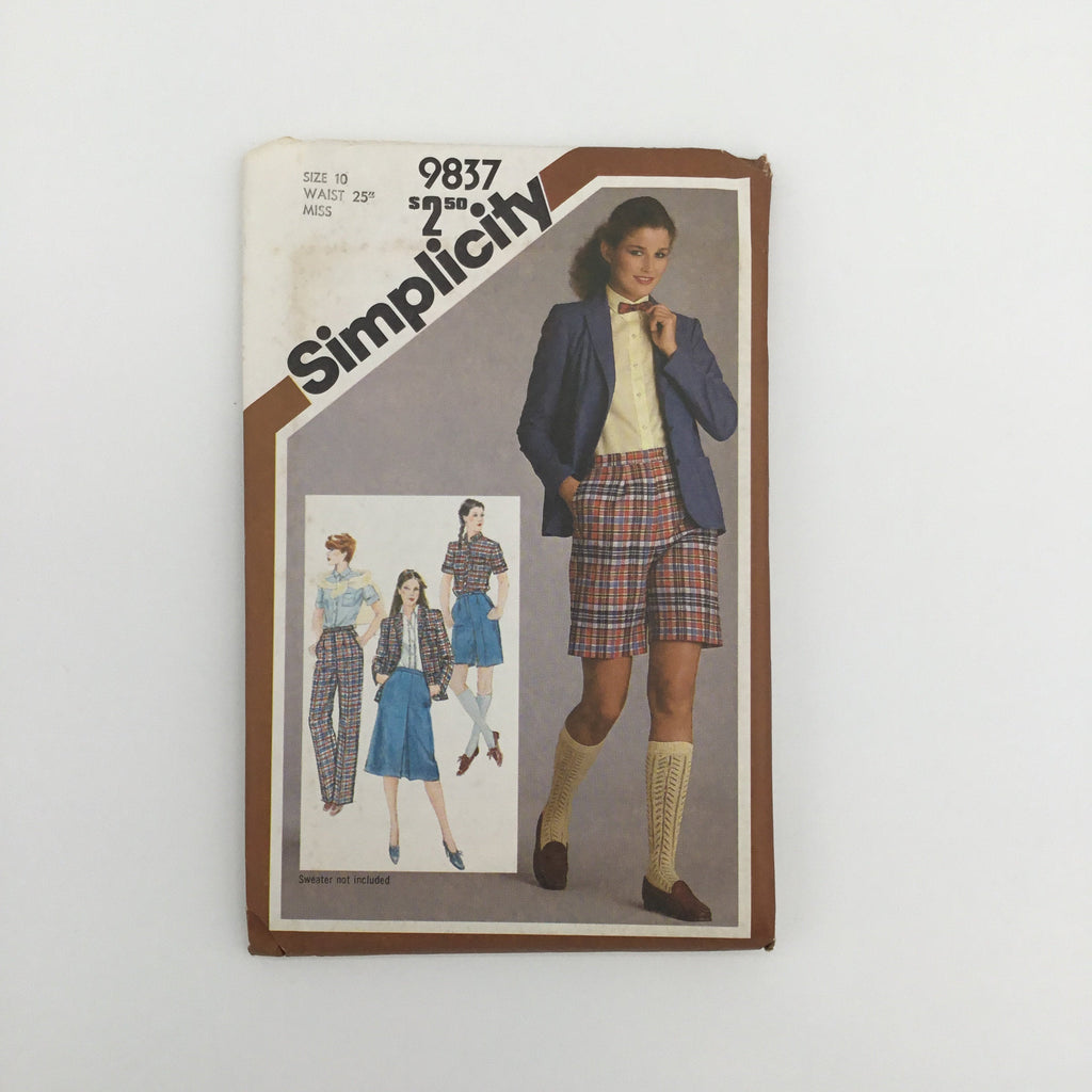 Simplicity 9837 (1980) Shirt, Skirt, Pants, Shorts, and Jacket - Vintage Uncut Sewing Pattern