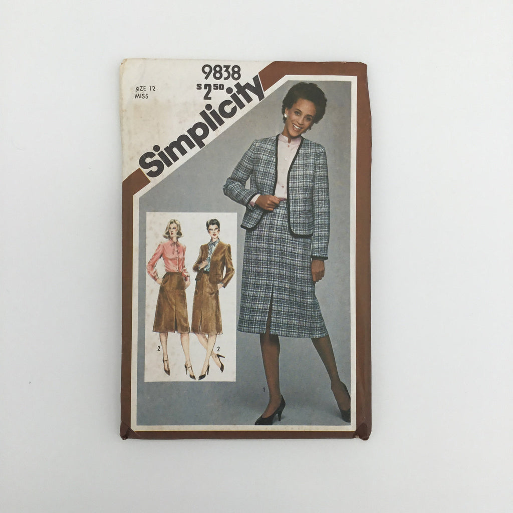 Simplicity 9838 (1980) Jacket, Blouse, and Skirt - Vintage Uncut Sewing Pattern