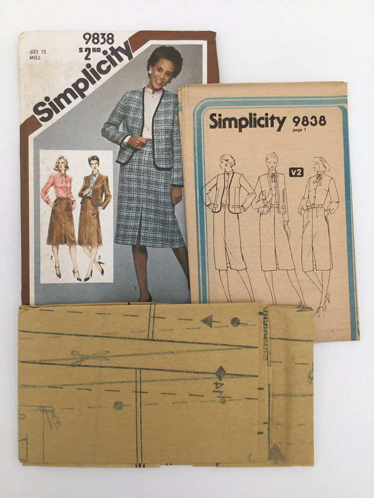 Simplicity 9838 (1980) Jacket, Blouse, and Skirt - Vintage Uncut Sewing Pattern