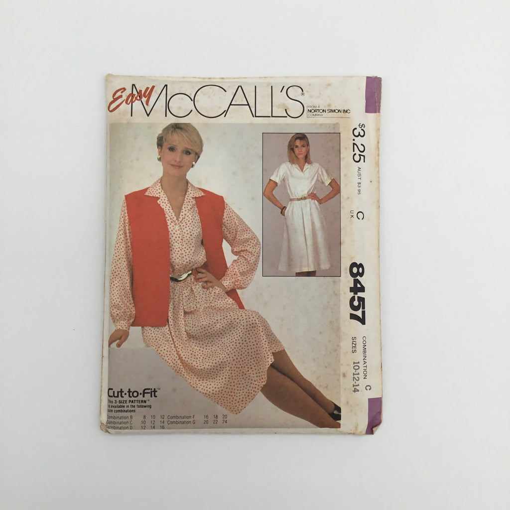 McCall's 8457 (1983) Dress and Vest - Vintage Uncut Sewing Pattern