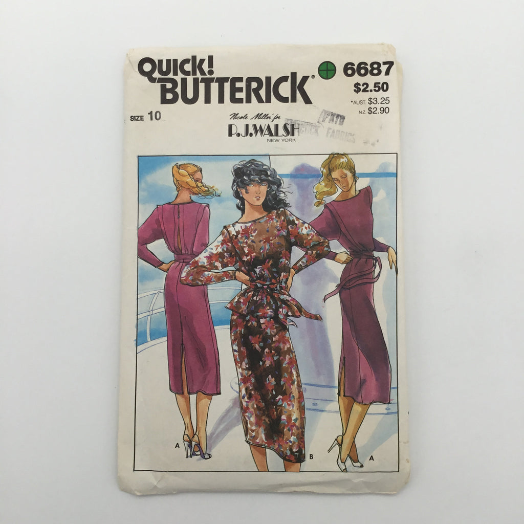 Butterick 6687 (1984) Dress, Top, Skirt, and Belt - Vintage Uncut Sewing Pattern