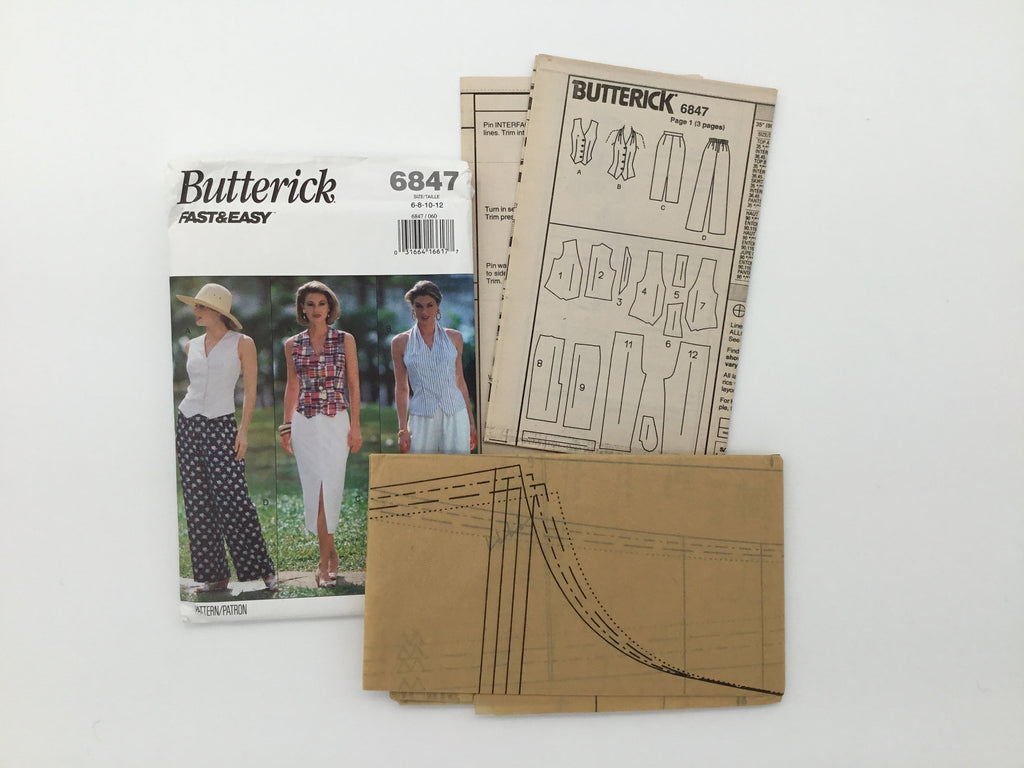 Butterick 6847 (1993) Top, Skirt, and Pants - Vintage Uncut Sewing Pattern
