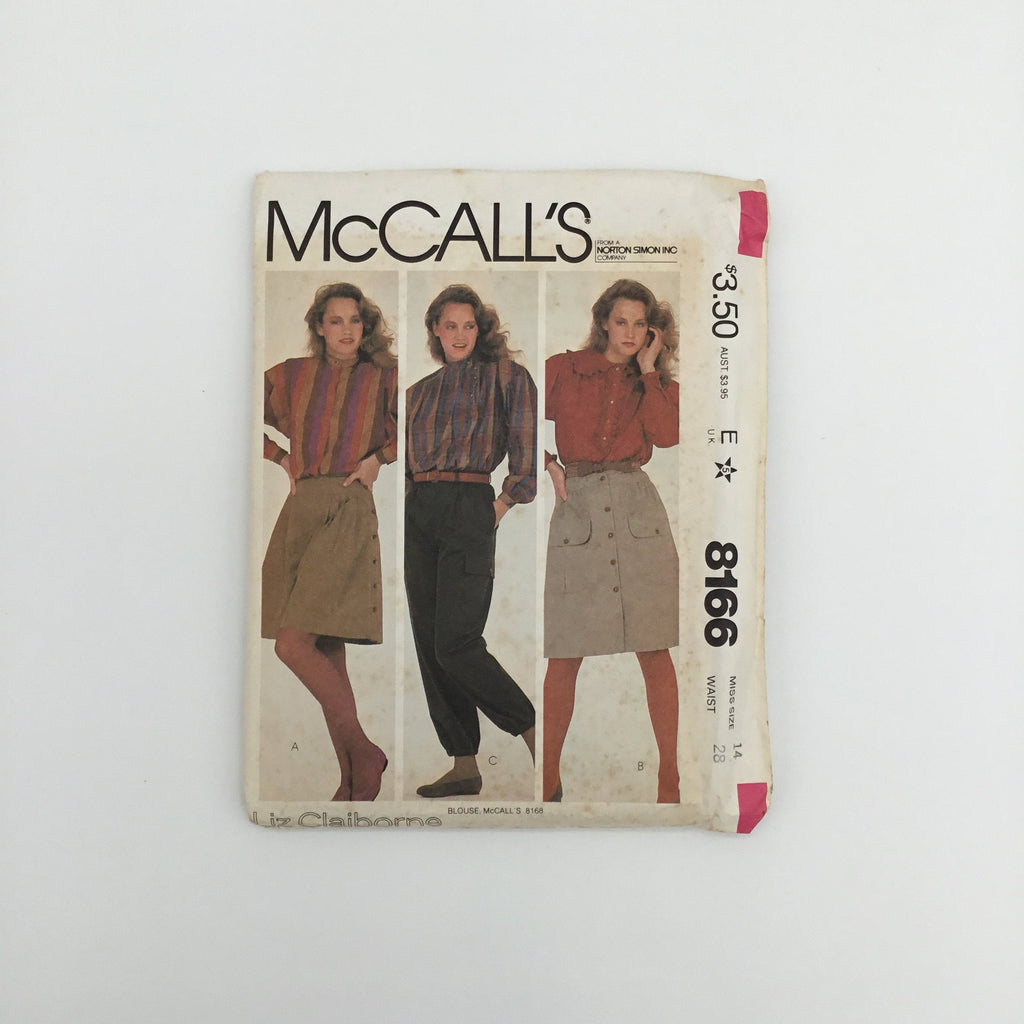 McCall's 8166 (1982) Culottes, Skirt, and Pants - Vintage Uncut Sewing Pattern