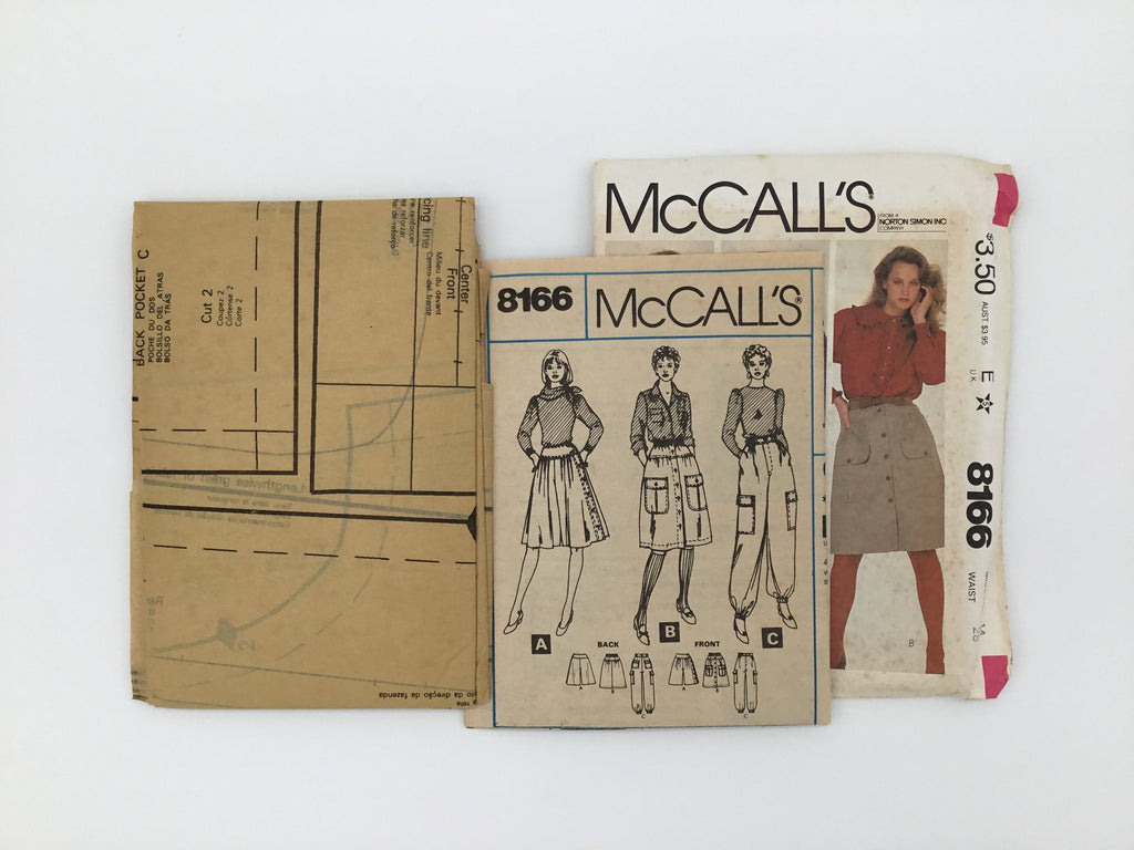 McCall's 8166 (1982) Culottes, Skirt, and Pants - Vintage Uncut Sewing Pattern