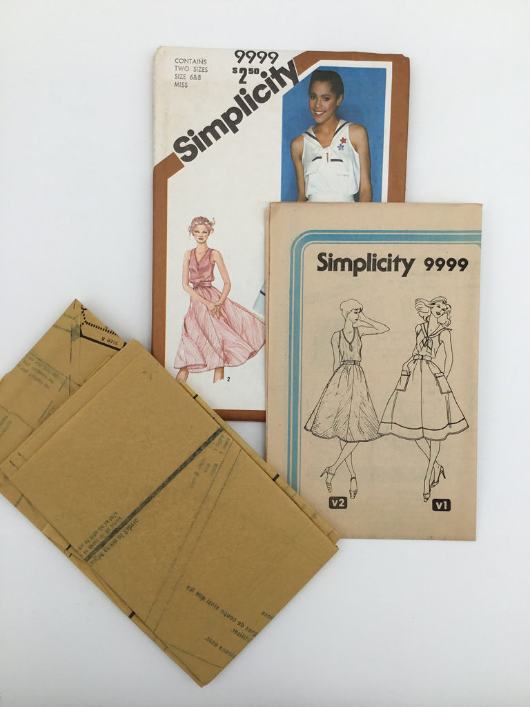 Simplicity 9999 (1981) Dress with Neckline Variations - Vintage Uncut Sewing Pattern