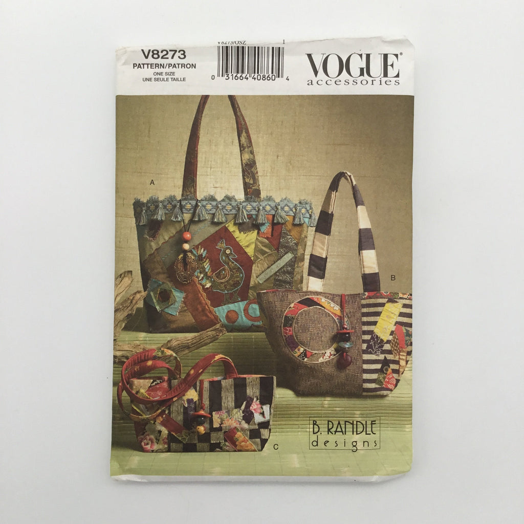 Vogue 8273 (2006) Quilted Handbags and Tote - Uncut Sewing Pattern