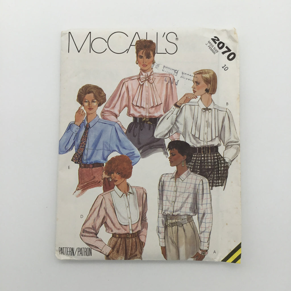 McCall's 2070 (1985) Blouse and Tie - Vintage Uncut Sewing Pattern