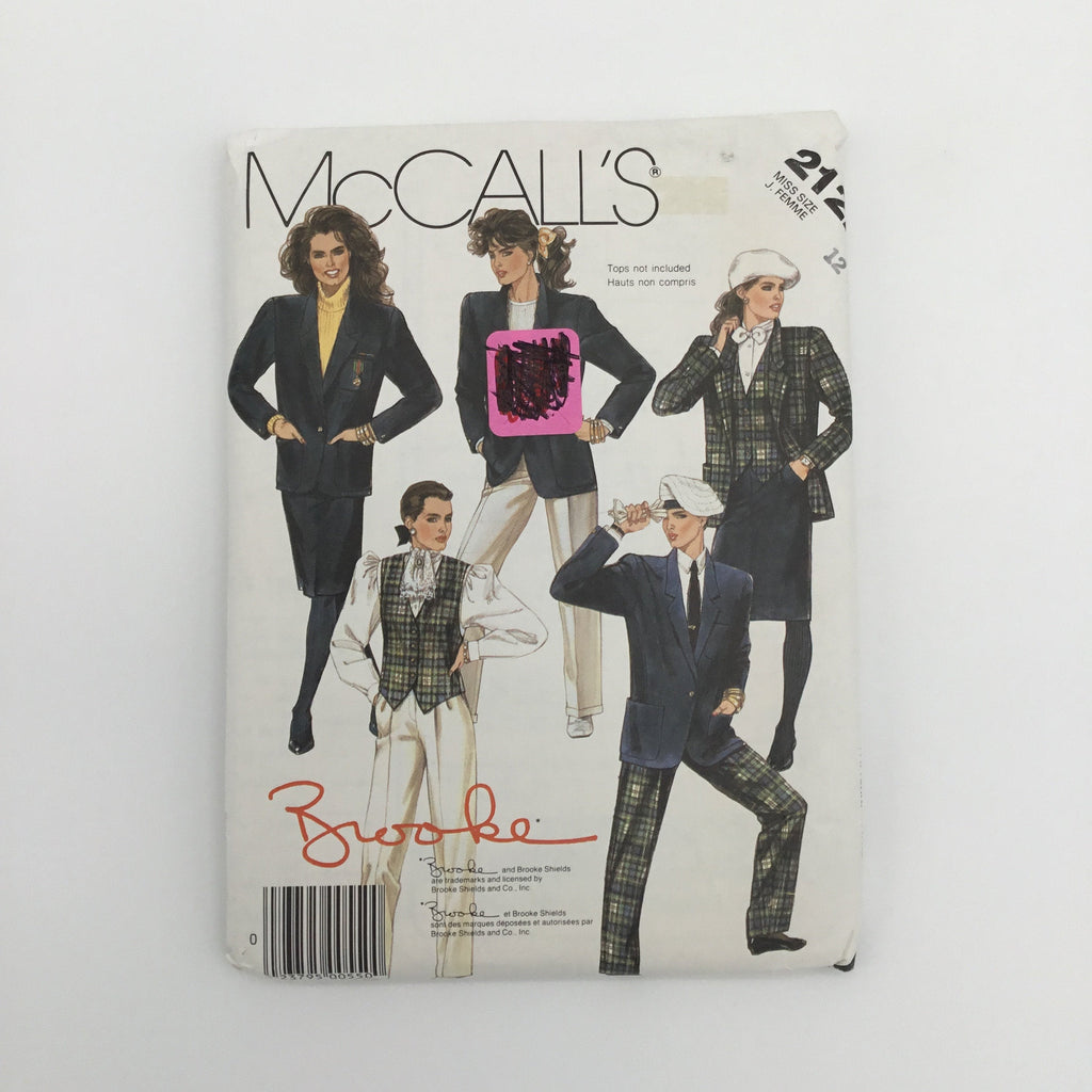 McCall's 2122 (1985) Jacket, Vest, Skirt, and Pants - Vintage Uncut Sewing Pattern