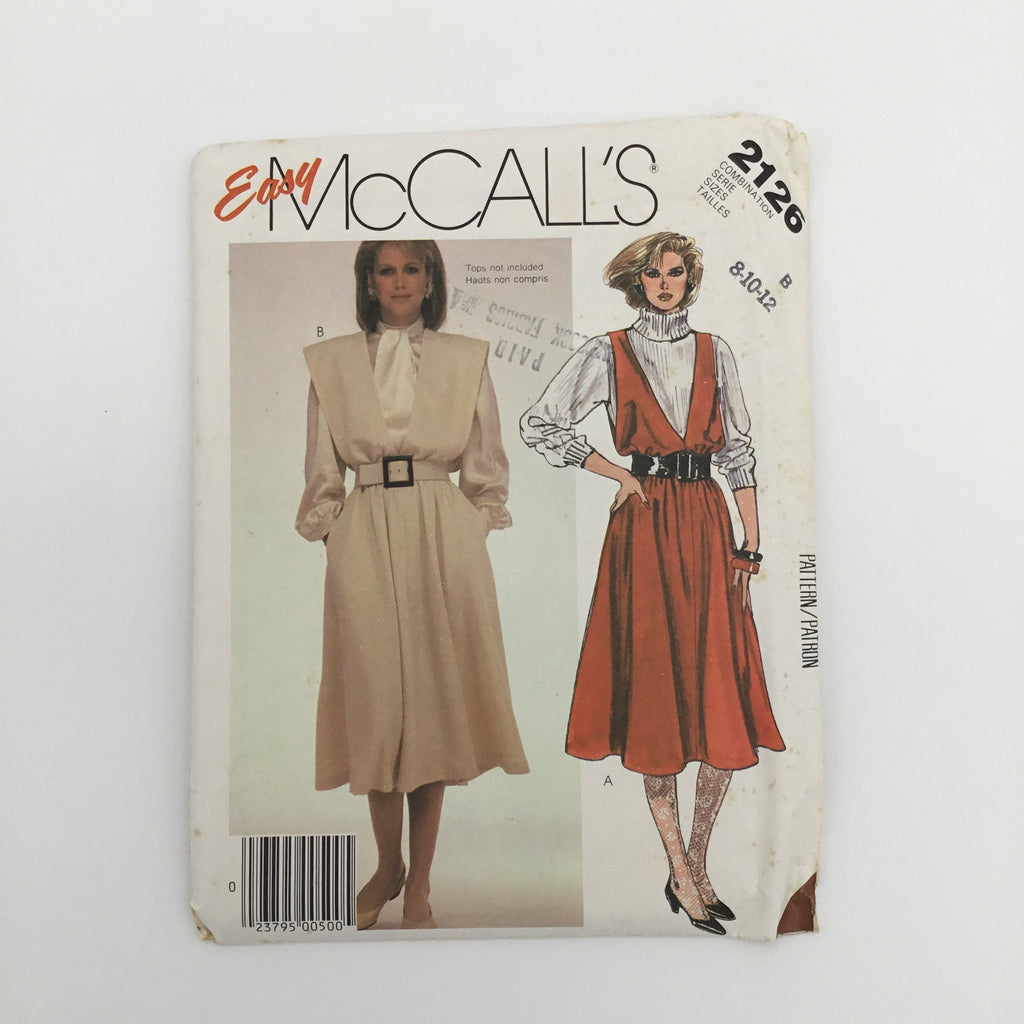 McCall's 2126 (1985) Jumper - Vintage Uncut Sewing Pattern