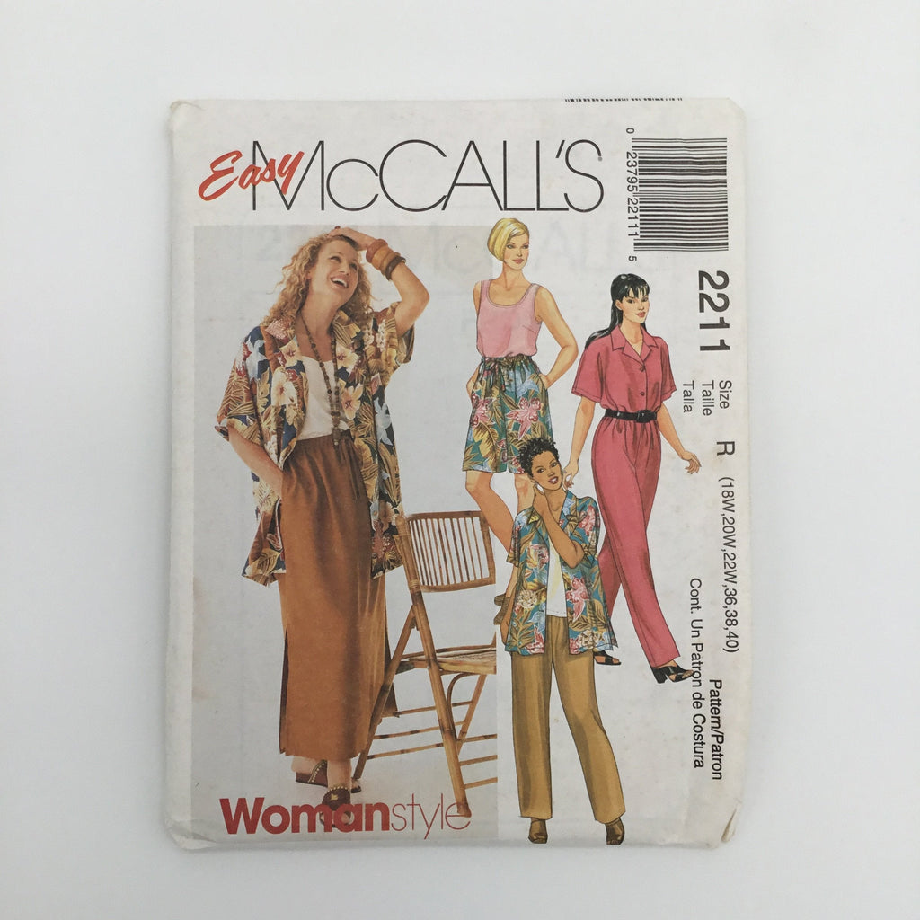 McCall's 2211 (1999) Shirt, Top, Pants, Shorts, and Skirt - Vintage Uncut Sewing Pattern