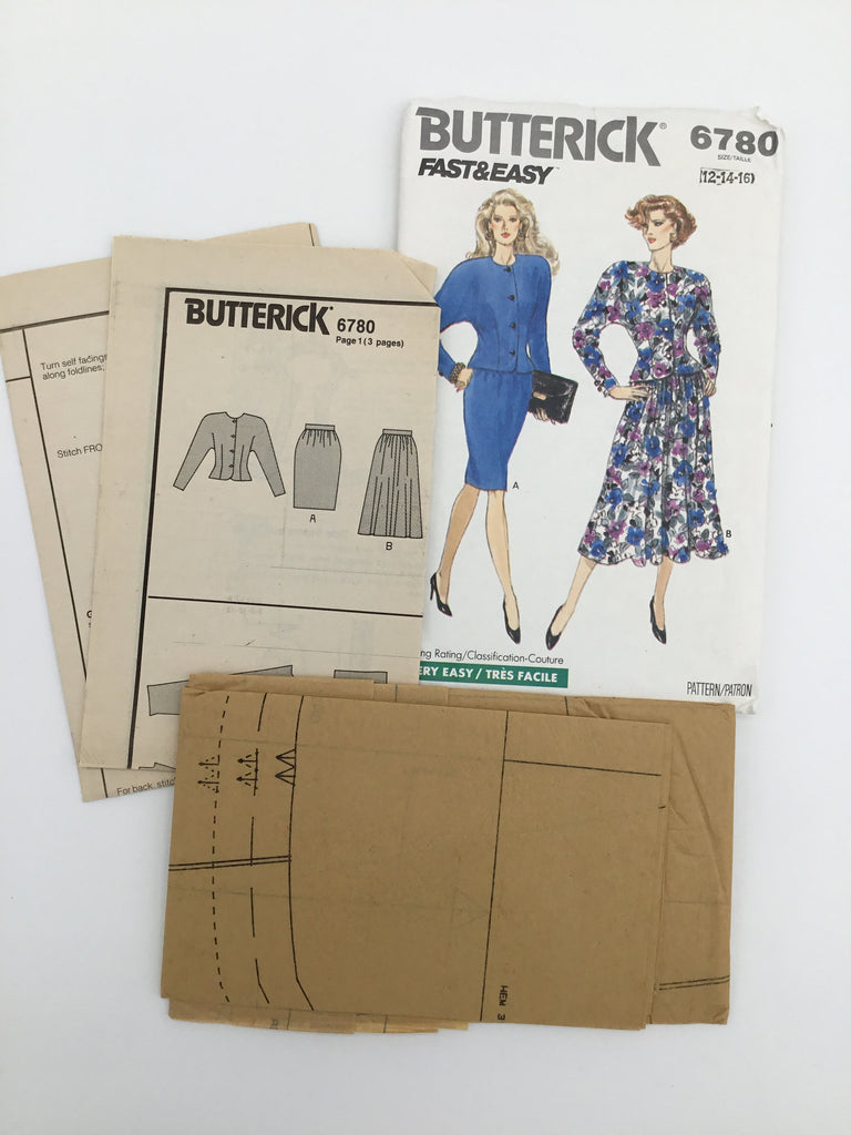 Butterick 6780 (1988) Top and Skirts - Vintage Uncut Sewing Pattern