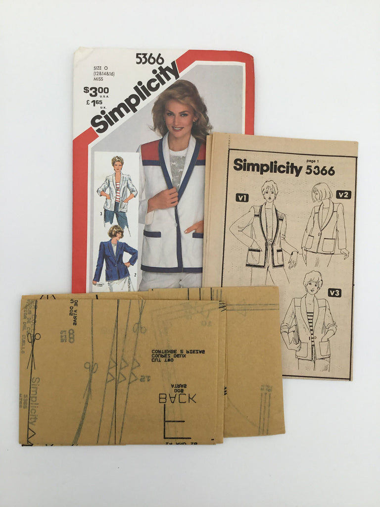 Simplicity 5366 (1981) Jacket - Vintage Uncut Sewing Pattern