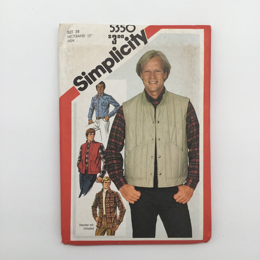 Simplicity 5350 (1981) Shirt and Quilted Vest - Vintage Uncut Sewing Pattern