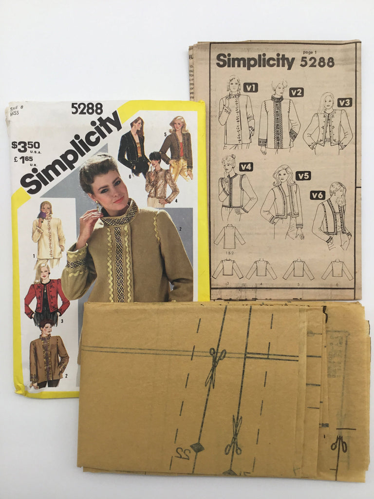 Simplicity 5288 (1981) Jacket with Collar and Length Variations - Vintage Uncut Sewing Pattern