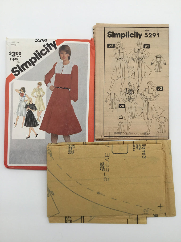 Simplicity 5291 (1981) Dress with Sleeve Variations - Vintage Uncut Sewing Pattern