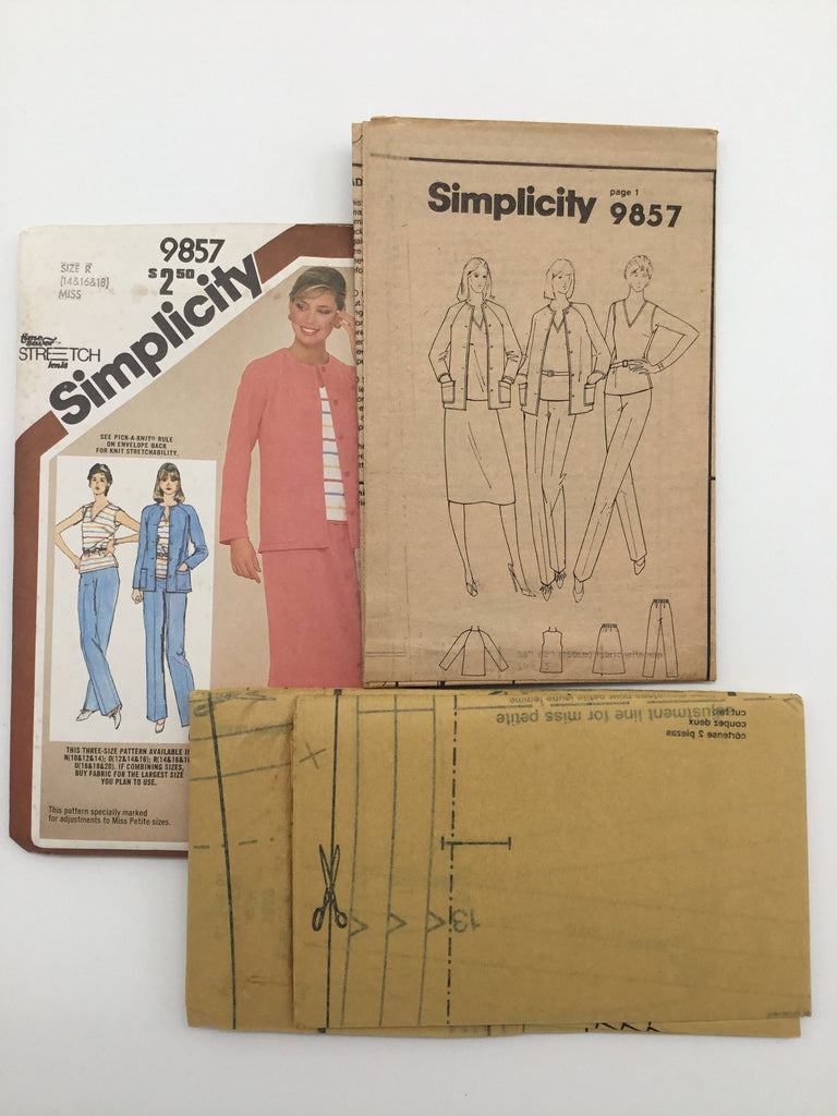 Simplicity 9857 (1980) Skirt, Pants, Top, and Jacket - Vintage Uncut Sewing Pattern