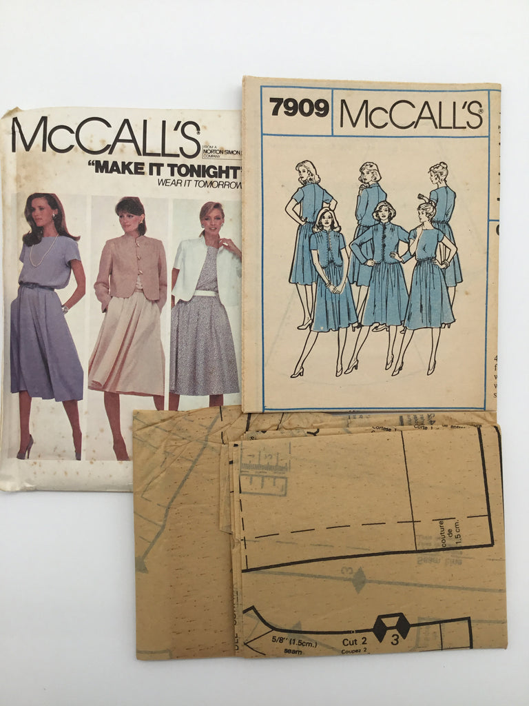 McCall's 7909 (1982) Jacket and Dress - Vintage Uncut Sewing Pattern