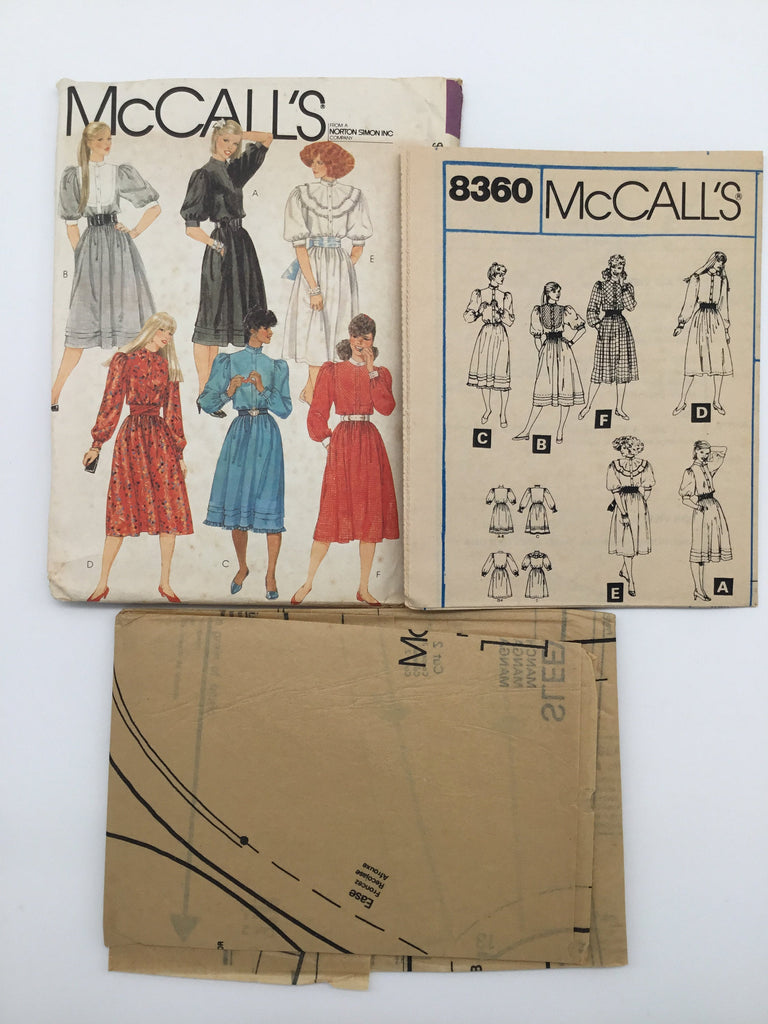 McCall's 8360 (1983) Dress with Neckline and Sleeve Variations - Vintage Uncut Sewing Pattern