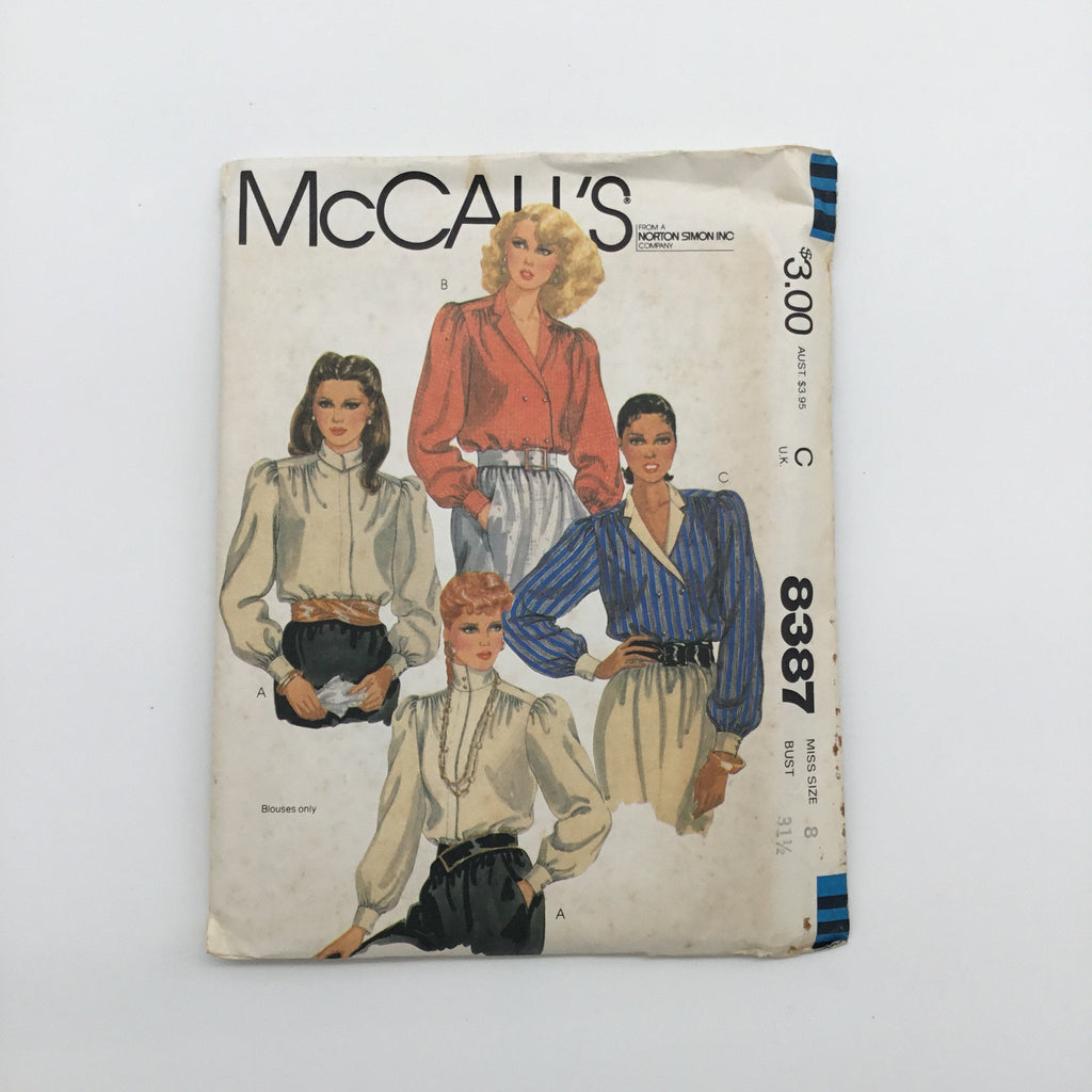 McCall's 8387 (1983) Blouse with Neckline Variations - Vintage Uncut Sewing Pattern