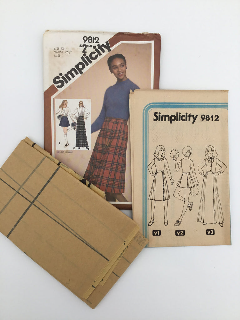 Simplicity 9812 (1980) Pleated Skirt in Three Lengths - Vintage Uncut Sewing Pattern