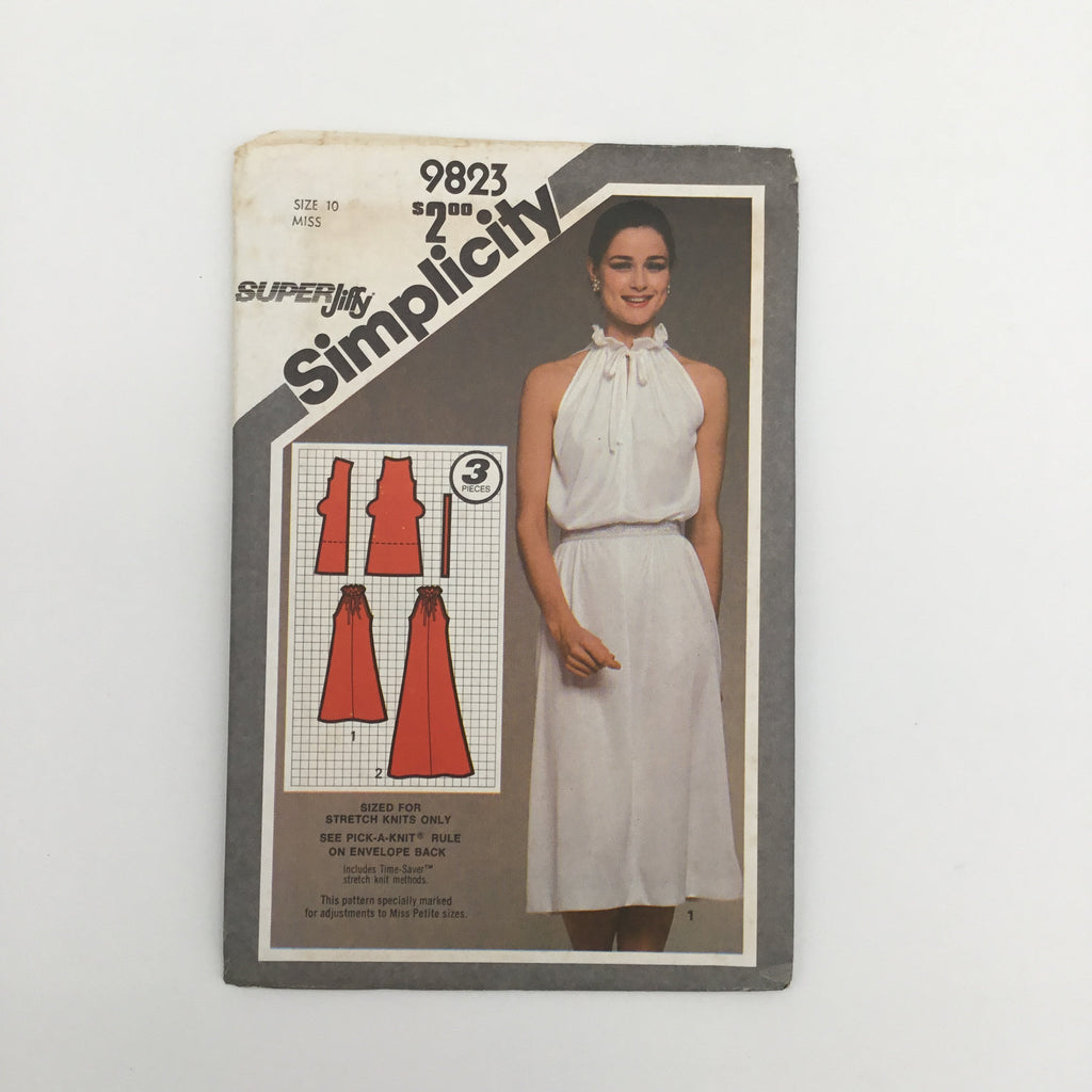 Simplicity 9823 (1980) Dress with Length Variations - Vintage Uncut Sewing Pattern