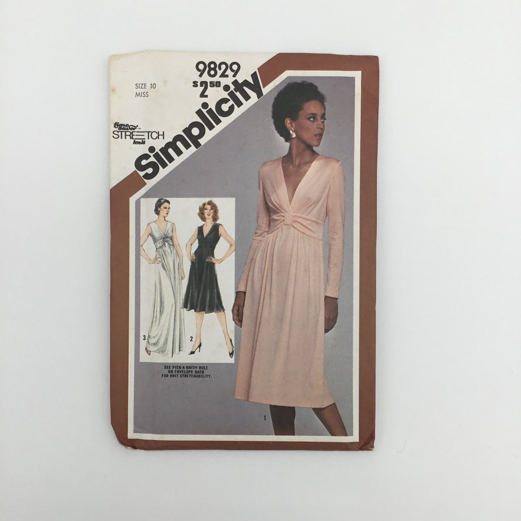 Simplicity 9829 (1980) Dress with Sleeve and Length Variations - Vintage Uncut Sewing Pattern