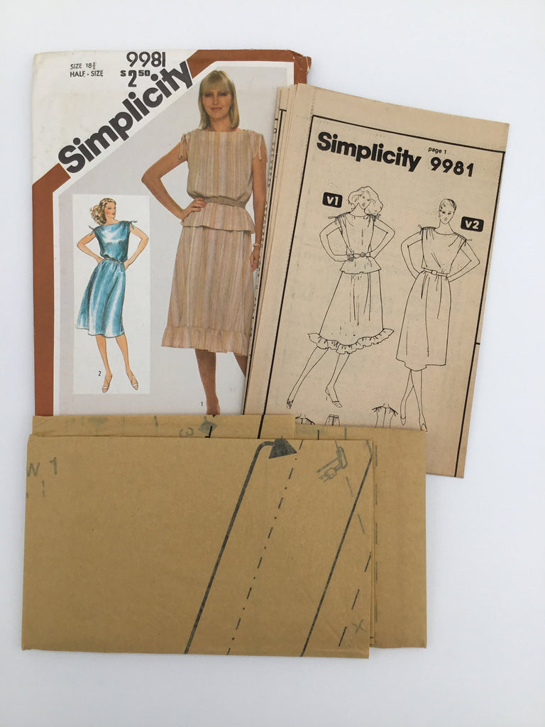 Simplicity 9981 (1981) Dress, Top, and Skirt - Vintage Uncut Sewing Pattern