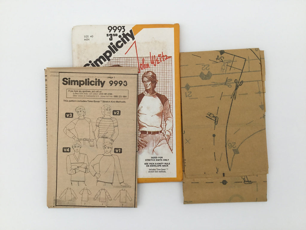 Simplicity 9993 (1981) Tops - Vintage Uncut Sewing Pattern