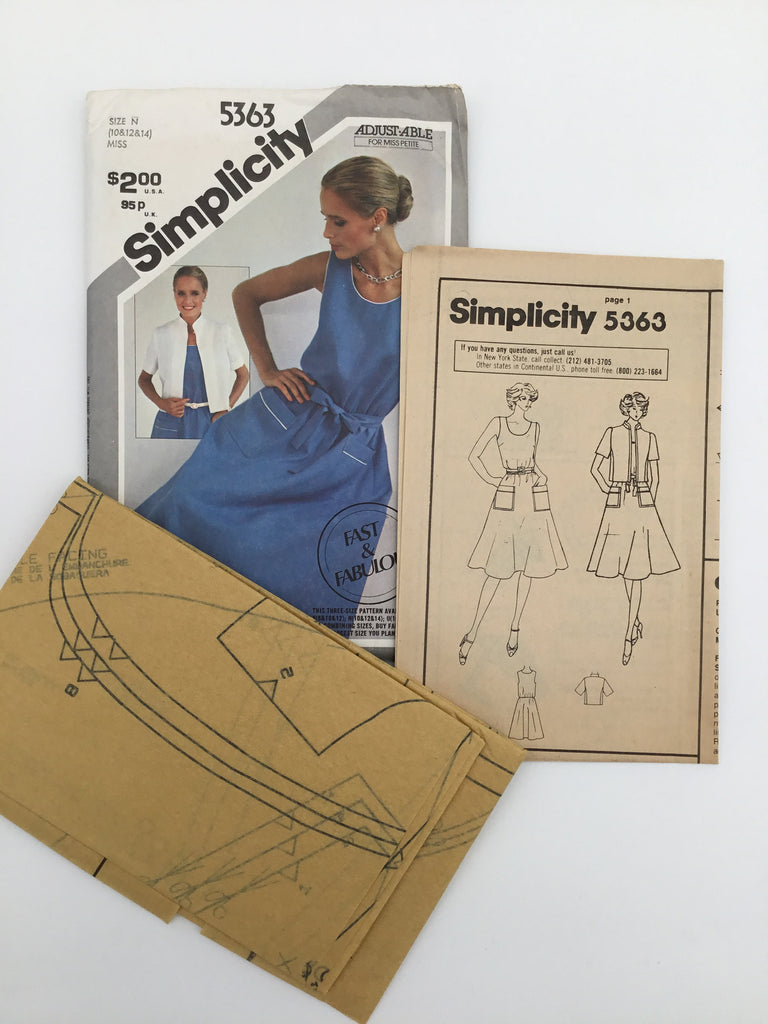 Simplicity 5363 (1981) Dress and Jacket - Vintage Uncut Sewing Pattern