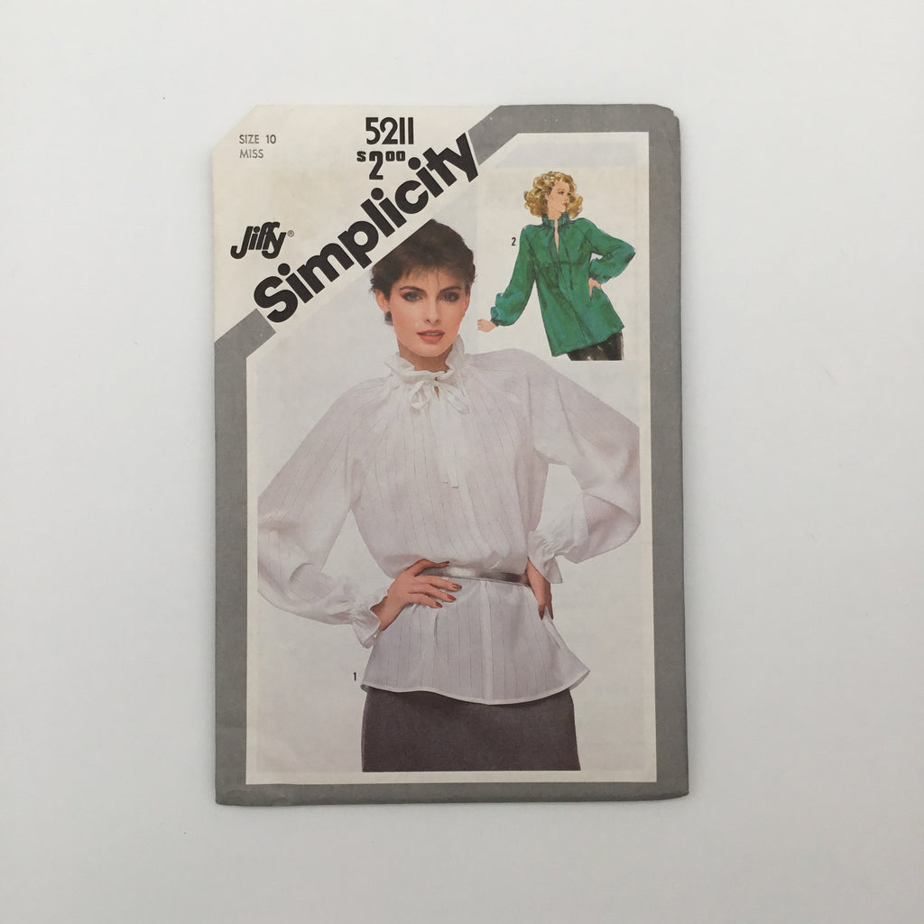 Simplicity 5211 (1981) Top with Sleeve Variations - Vintage Uncut Sewing Pattern