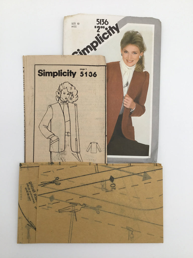 Simplicity 5136 (1981) Jacket - Vintage Uncut Sewing Pattern
