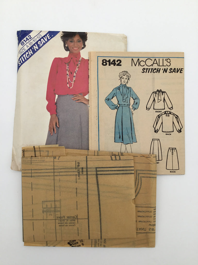 McCall's 8142 (1982) Blouse and Skirt - Vintage Uncut Sewing Pattern