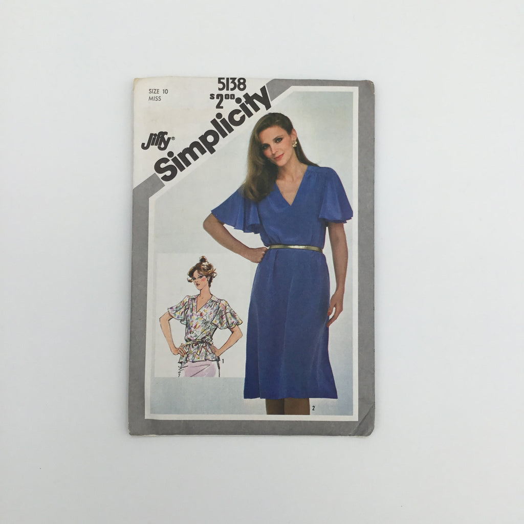 Simplicity 5138 (1981) Dress or Top - Vintage Uncut Sewing Pattern