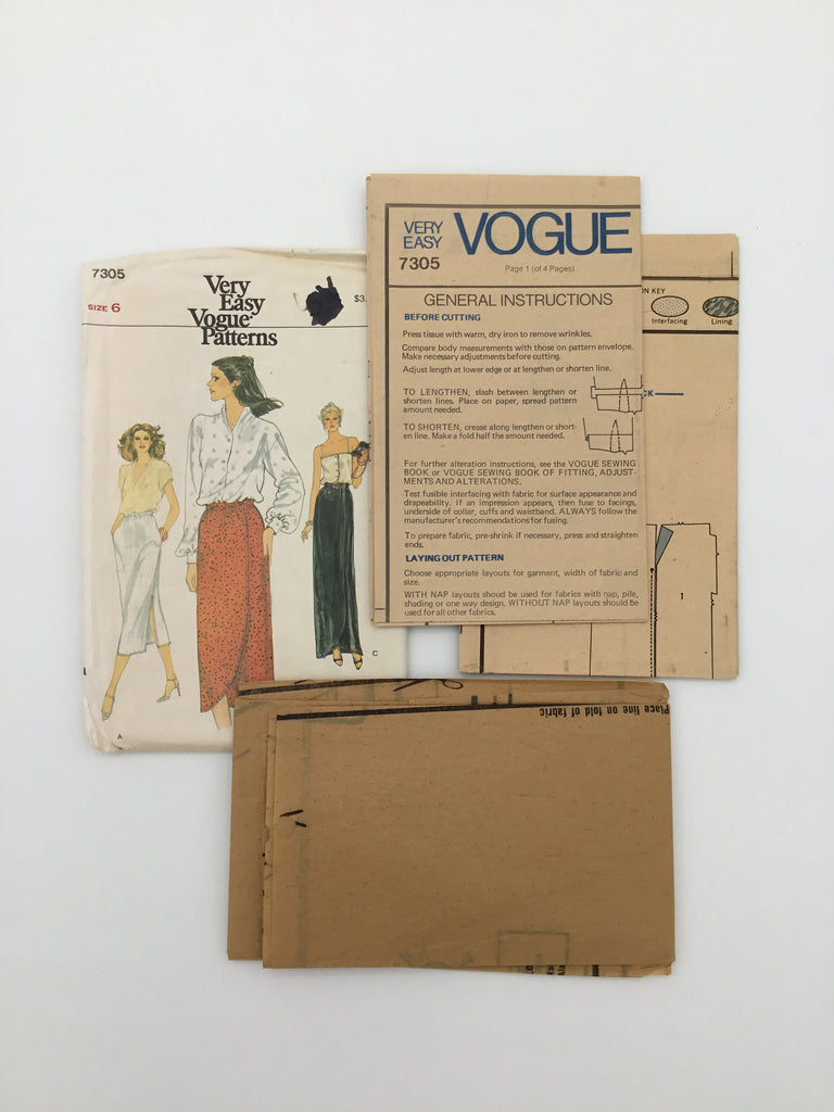 Vogue 7305 Skirt with Length Variations - Vintage Uncut Sewing Pattern