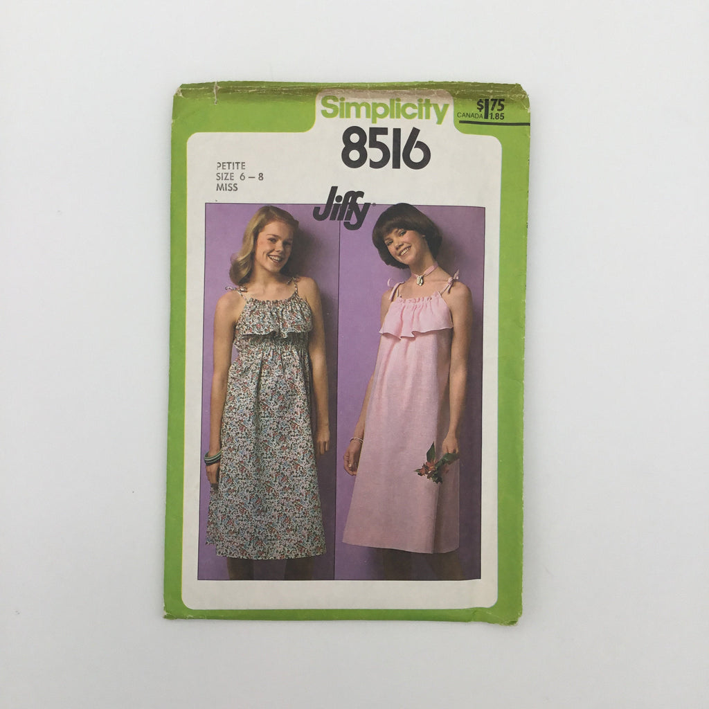 Simplicity 8516 (1978) Pullover Sundress - Vintage Uncut Sewing Pattern