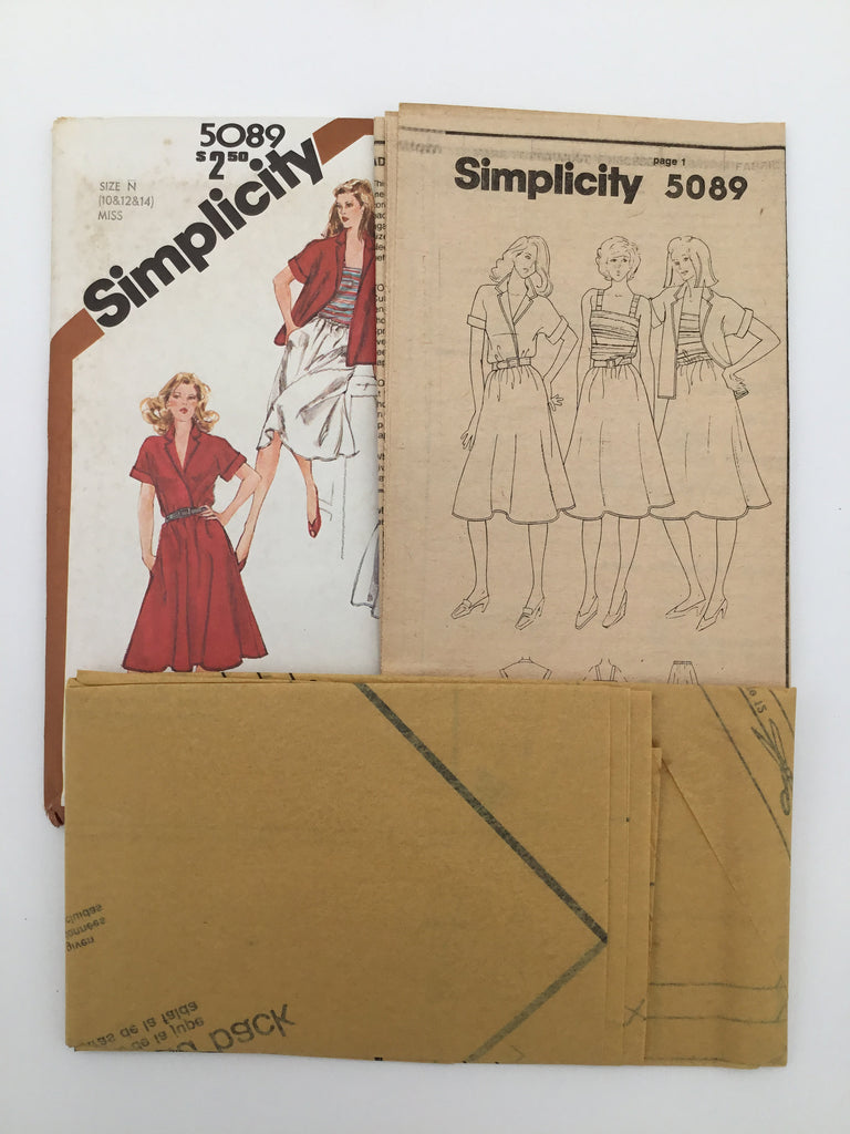 Simplicity 5089 (1981) Shirt, Camisole, and Skirt - Vintage Uncut Sewing Pattern