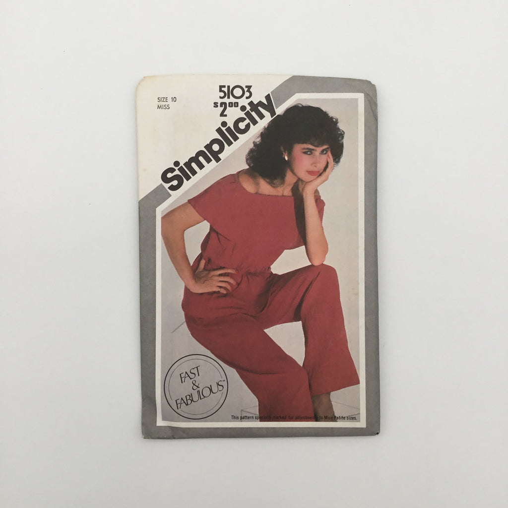 Simplicity 5103 (1981) Top and Pants - Vintage Uncut Sewing Pattern