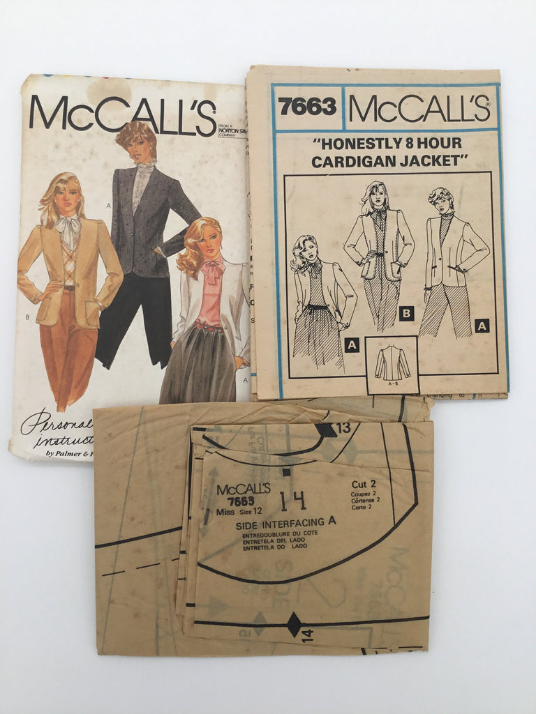 McCall's 7663 (1981) Cardigan Jacket - Vintage Uncut Sewing Pattern