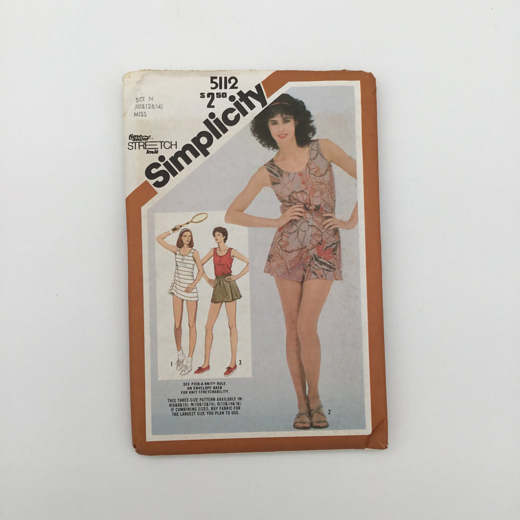 Simplicity 5112 (1981) Dress, Top, Shorts, Skirt, and Panties - Vintage Uncut Sewing Pattern