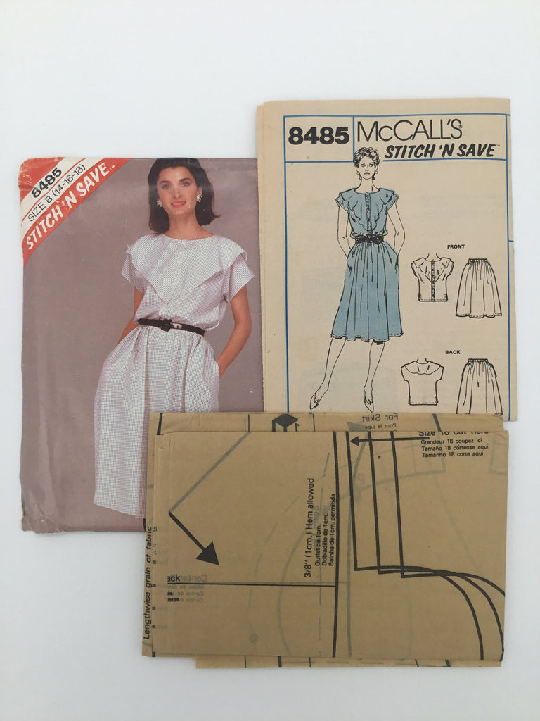 McCall's 8485 (1983) Top and Skirt - Vintage Uncut Sewing Pattern