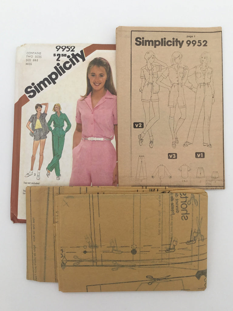 Simplicity 9952 (1981) Shirt, Pants, and Shorts - Vintage Uncut Sewing Pattern