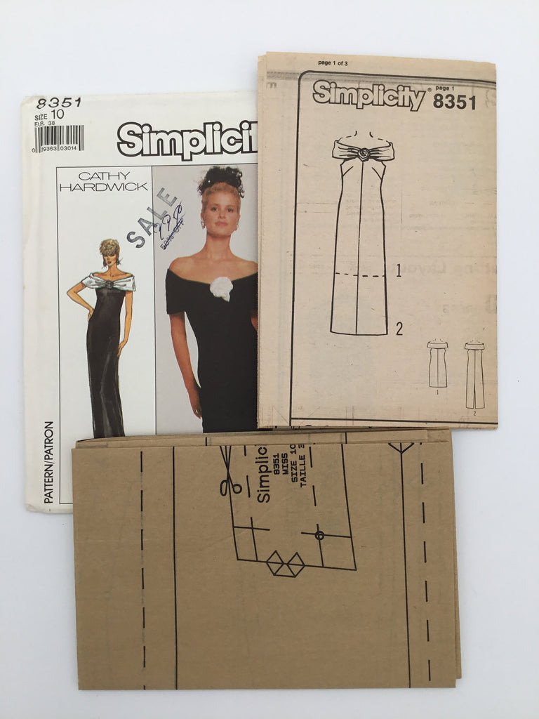 Simplicity 8351 (1987) Dress with Length Variations - Vintage Uncut Sewing Pattern