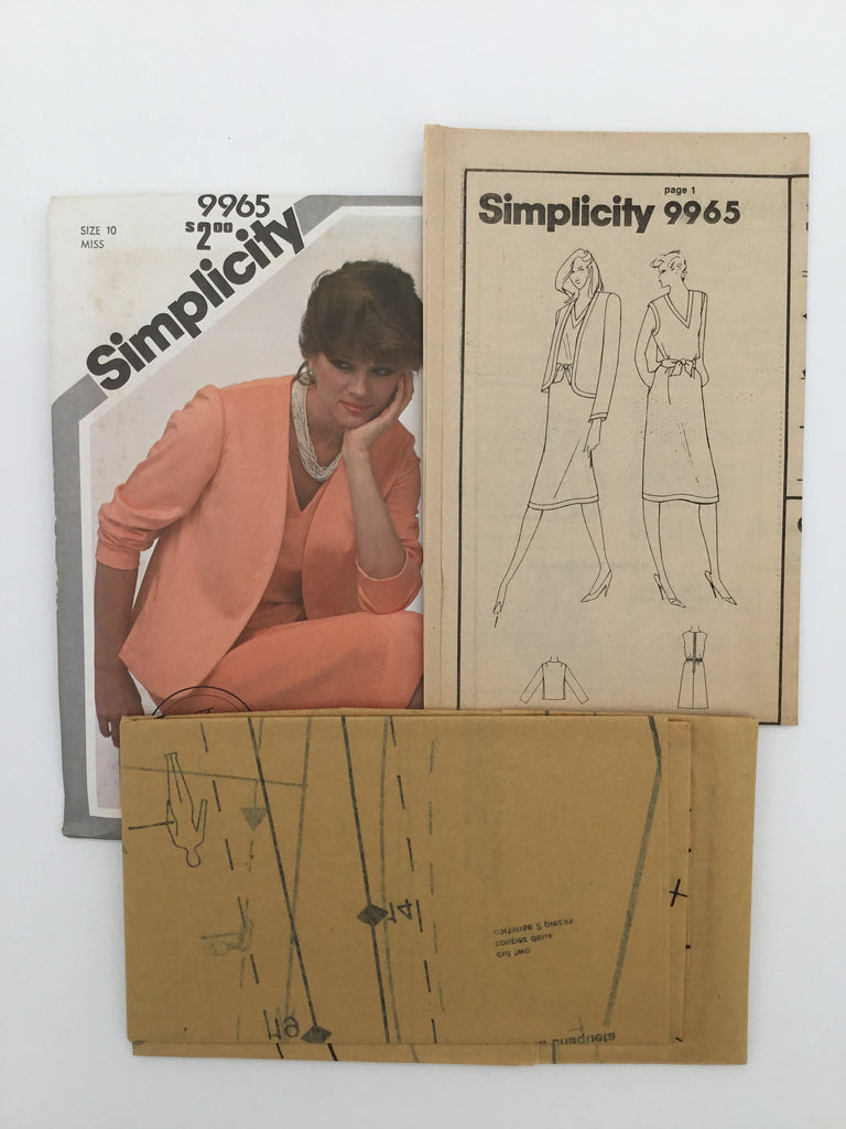 Simplicity 9965 (1981) Dress and Jacket - Vintage Uncut Sewing Pattern