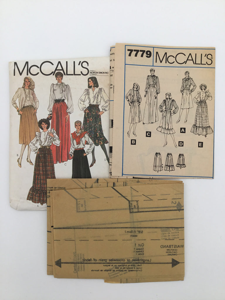 McCall's 7779 (1981) Skirt with Length Variations - Vintage Uncut Sewing Pattern