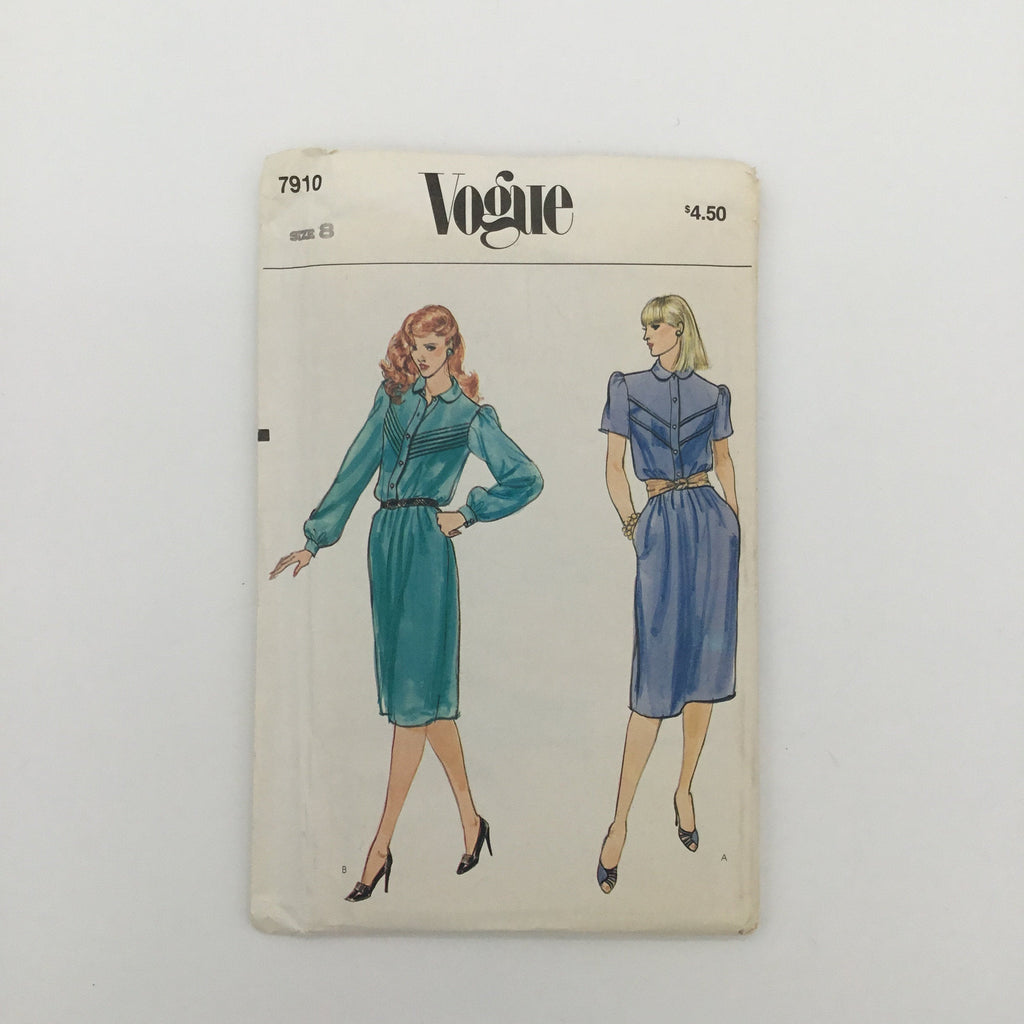 Vogue 7910 Dress with Sleeve Variations - Vintage Uncut Sewing Pattern