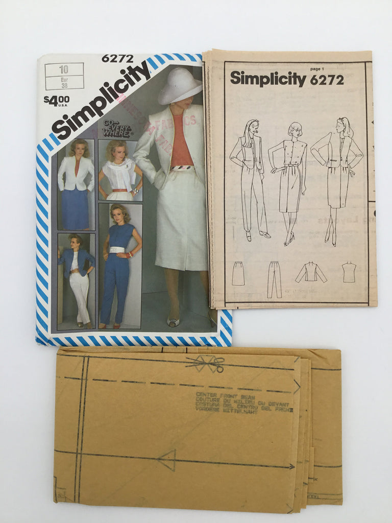 Simplicity 6272 (1983) Skirt, Jacket, and Top - Vintage Uncut Sewing Pattern